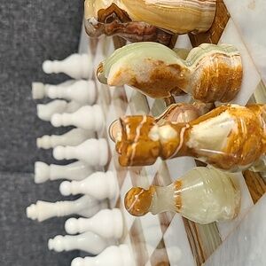 Handmade Onyx and Marble Chess Set